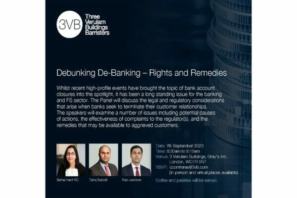 Debunking De-Banking – Rights and Remedies